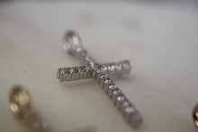 Load image into Gallery viewer, 14K White Gold Diamond Box Cross Necklace