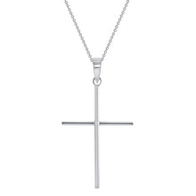 Load image into Gallery viewer, 14K White Gold Large Cross Necklace