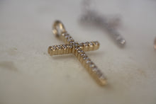 Load image into Gallery viewer, 14K Yellow Gold Diamond Box Cross Necklace