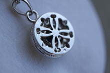 Load image into Gallery viewer, 14K White Gold Diamond and Sapphire Circle Necklace