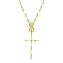Load image into Gallery viewer, 14K Yellow Gold Petite Cross Necklace
