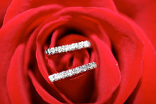 Load image into Gallery viewer, 14K White Gold Diamond Bar Earrings