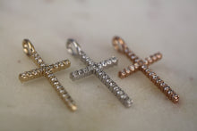 Load image into Gallery viewer, 14K Yellow Gold Diamond Box Cross Necklace