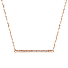 Load image into Gallery viewer, 14K Rose Gold Diamond Bar Necklace