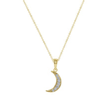 Load image into Gallery viewer, 14K Yellow Gold Crescent Moon Necklace