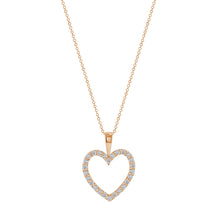 Load image into Gallery viewer, 14K Rose Gold Medium Diamond Heart Necklace