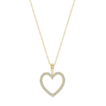 Load image into Gallery viewer, 14K Yellow Gold Medium Diamond Heart Necklace