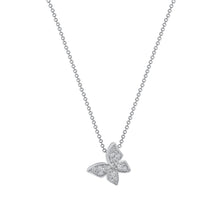 Load image into Gallery viewer, 14K White Gold Hanging Butterfly Diamond Necklace