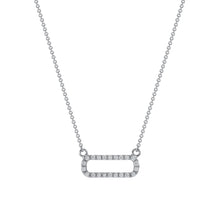 Load image into Gallery viewer, 14K White Gold Diamond Oblong Necklace