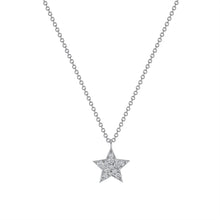 Load image into Gallery viewer, 14K White Gold Diamond Star Necklace