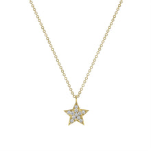 Load image into Gallery viewer, 14K Yellow Gold Diamond Star Necklace