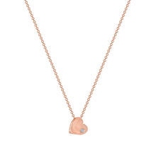 Load image into Gallery viewer, 14K Rose Gold Mini Single Diamond Heart Necklace