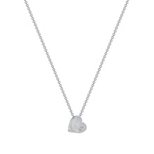 Load image into Gallery viewer, 14K White Gold Mini Single Diamond Heart Necklace