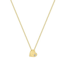 Load image into Gallery viewer, 14K Yellow Gold Mini Single Diamond Heart Necklace