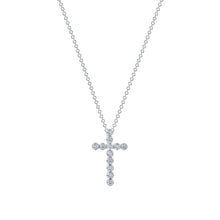 Load image into Gallery viewer, 14K White Gold Diamond Mini Illusion Cross Necklace
