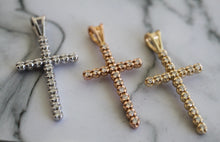 Load image into Gallery viewer, 14K Rose Gold Illusion Diamond Cross Necklace