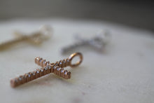 Load image into Gallery viewer, 14K Rose Gold Diamond Box Cross Necklace