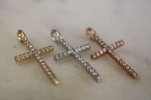 Load image into Gallery viewer, 14K Rose Gold Diamond Box Cross Necklace