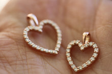 Load image into Gallery viewer, 14K Rose Gold Medium Diamond Heart Necklace