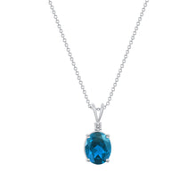 Load image into Gallery viewer, 14K White Gold Large Topaz Pendant Necklace