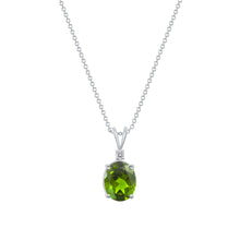Load image into Gallery viewer, 14K White Gold Large Peridot Pendant Necklace