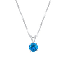 Load image into Gallery viewer, 14K White Gold Round Topaz Pendant Necklace