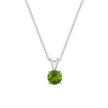Load image into Gallery viewer, 14K White Gold Round Peridot Pendant Necklace