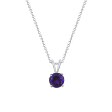 Load image into Gallery viewer, 14K White Gold Round Amethyst Pendant Necklace