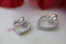 Load image into Gallery viewer, 14K White Gold Medium Diamond Heart Necklace
