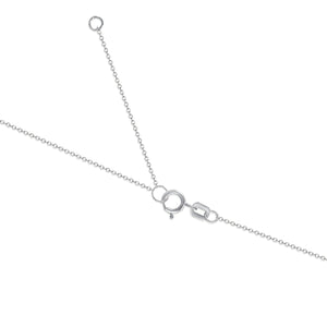 14K White Gold Medium Diamond Heart Necklace