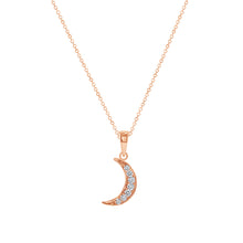 Load image into Gallery viewer, 14K Rose Gold Crescent Moon Necklace
