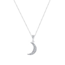 Load image into Gallery viewer, 14K White Gold Crescent Moon Necklace
