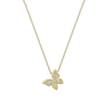 Load image into Gallery viewer, 14K Yellow Gold Hanging Butterfly Diamond Necklace

