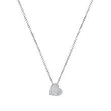 Load image into Gallery viewer, 14K White Gold Mini Single Diamond Heart Necklace
