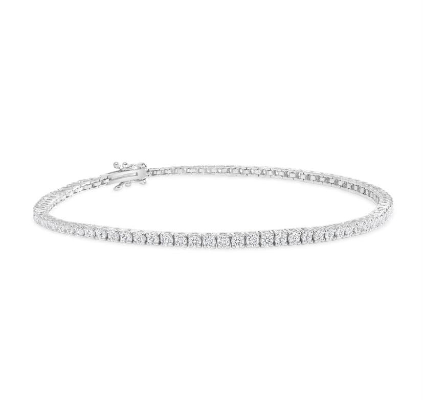 14K White Gold 2.75 ctw Tennis Diamond Bracelet